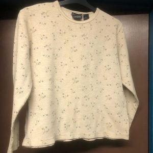 Floral print thermal / waffle top